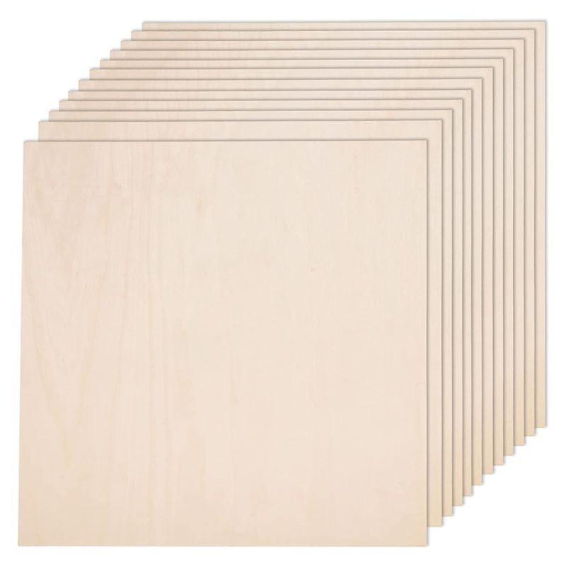 Pannello di Tiglio, Compensato di Tiglio Liscio Legno per Artigianato Pannello di Legno per Taglio Laser, Modello di Costruzione Fai-da-te 30X30x0.3Cm