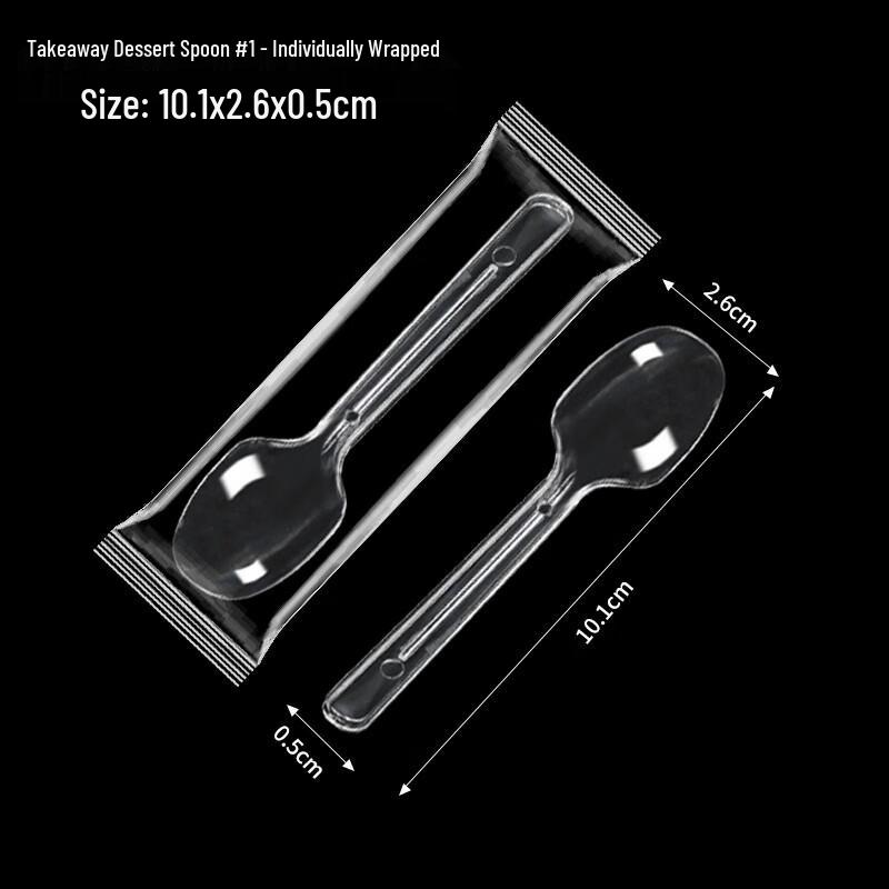 Individually Wrapped Disposable Plastic Dessert Spoons