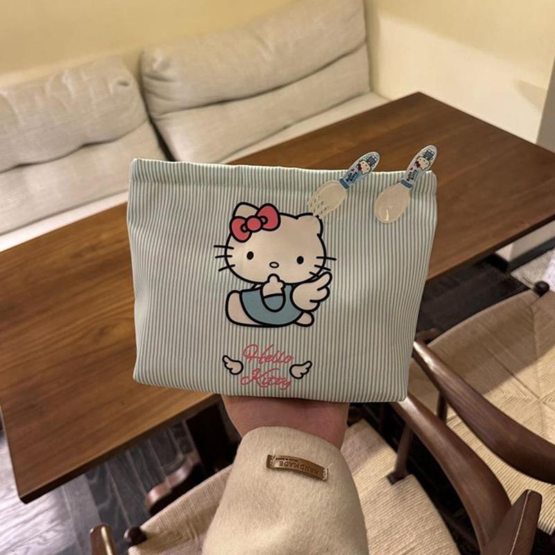 Cartoon Cute Sanrio Hello Kitty Girly Large Capacity Cosmetic Bags Travel Portable Sundries Storage Bags Kt Cat Organizer Gifts