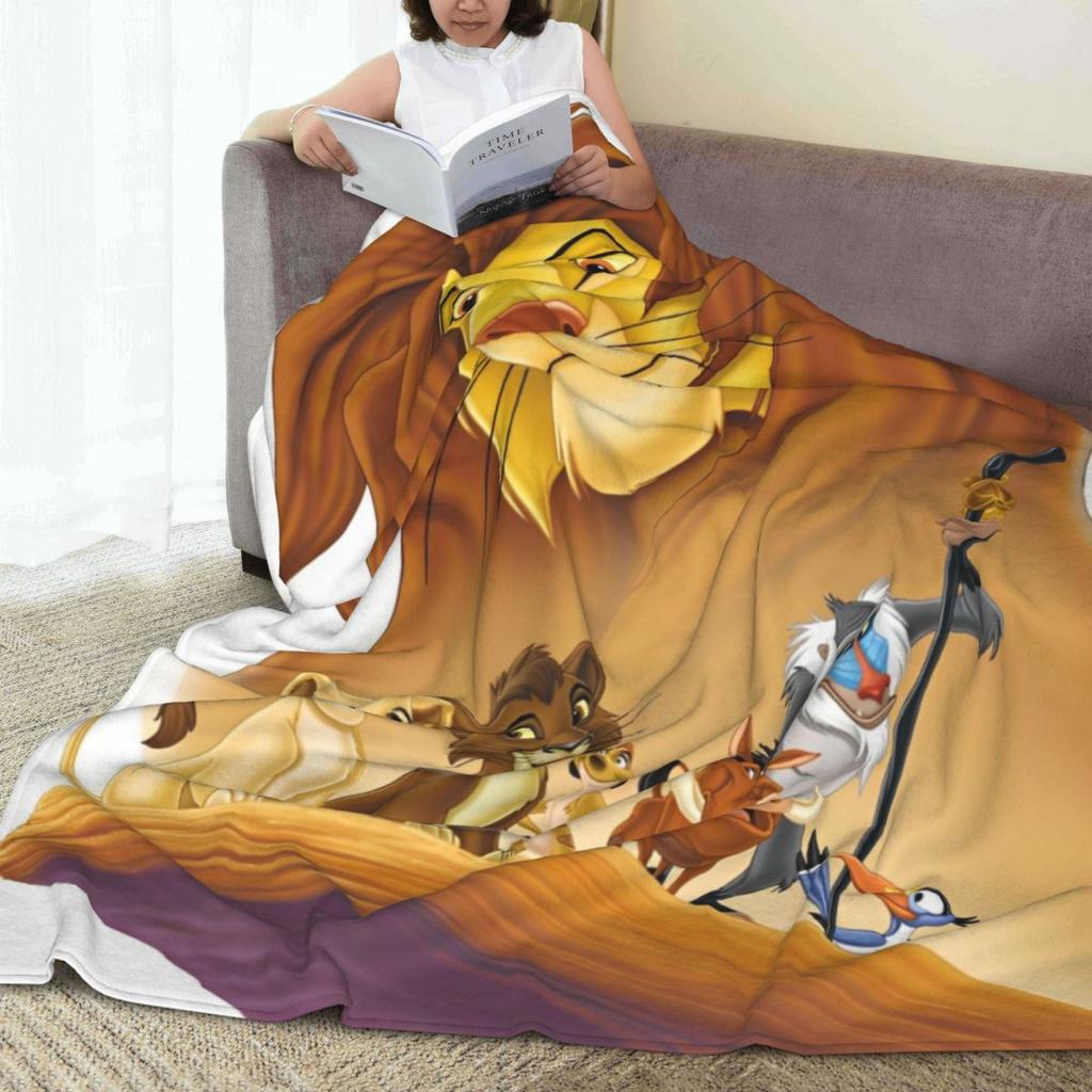 Simba The Lion King Blanket American Animated Film Warm Soft Print Plush Throw Blanket For Sofa Bed Flannel Bedspread Bed Cover