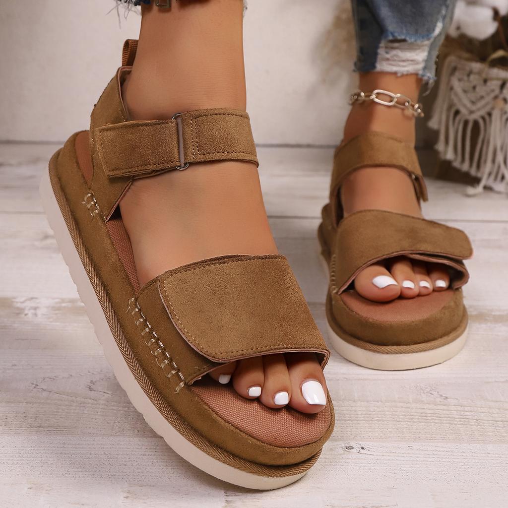 2025 Roman Platform Women's Sandals Summer Casual Height Increase Shoes Woman New Open Toe Sandals Women Solid Flat Beach Shoes