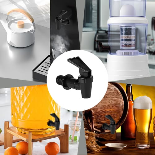 HUINING BPA-Free Plastic Faucet Replacement Cooler Faucet for Countertop Home Bucket Water Cooler Filtration System Pitcher Water Dispenser (2-Pack Bl