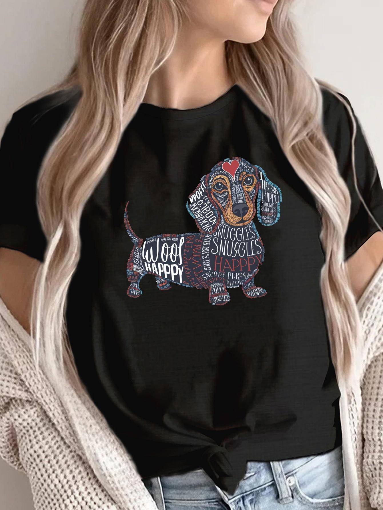 Dachshund Dog Word Art Snuggles Happy T-shirt XXXXL