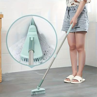 1pc Long Handle Floor Scrub Brush - Stiff Bristles, Detachable, 37.4" Length for Shower, Bathroom, Kitchen, Balcony, and Wall Cleaning