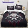 Red-Eyed Wolf  Pattern Bedding Quilt Set Quilt Cover Pillowcase Home Decoration  Gift (1 * Duvet Cover + 2 * Pillowcase, Without Core)