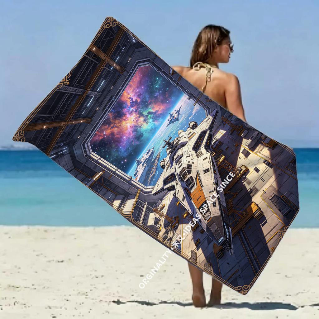 Weltraumkämpfer Galaxie Strandtuch Gemustert Sonnenschutz Und Winddicht Geeignet Für Schwimmbad Camping Reise Decke