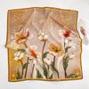 100% Silk Crepe Square Scarf Women Fashion Office Decorative Lace Neckerchief
