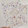 1pcs 5D Exquisite Flower Nail Art Stickers Colorful Macaron Flower Nail Decoration Decals DIY Adhesive Accessory