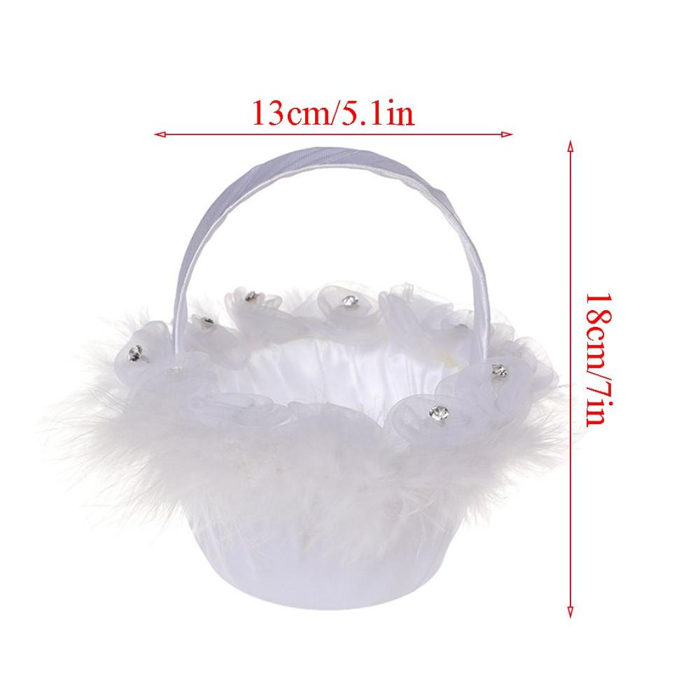 White Western Wedding Bridal Gift Wedding Supplies Party Decor Flower Basket Flower Girl Basket