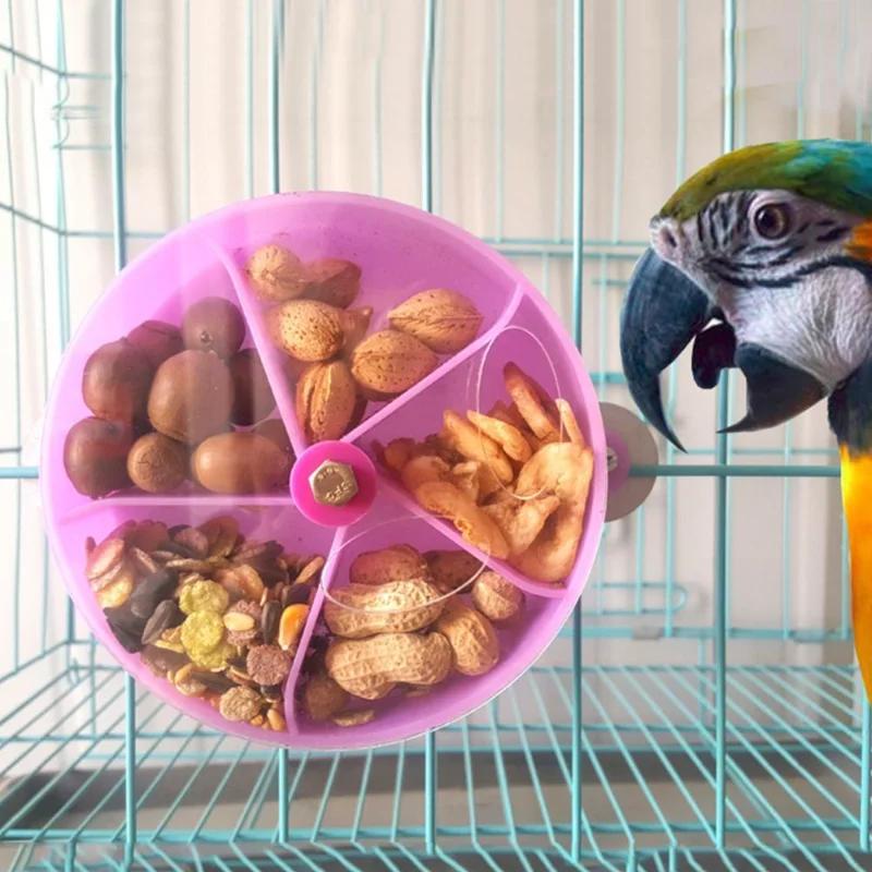 Rotate Pet Parrot Toys Wheels Bite Chewing Birds Foraging Food Box Cage Feeder Vogel Speelgoed Birds Accessoires