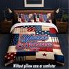 Amerikanisches Patriotisches Thema Benutzerdefinierter Text Oder Name 3-teiliges Bettwäsche-Set, 1 Spannbettlaken & 2 Kissenbezüge Personalisierte Heim-Bettwäsche