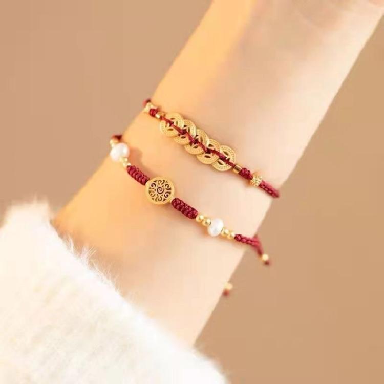 Symbolisches rotes Seil Armband Rotes Band Glücksarmbänder Einzigartiges Armband Geeignet für Vermögensaufbau und Segen