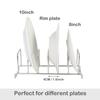 IMEEA Dish Stand, Draining Rack, Stainless Steel, W30.5 x D10 x H12cm, Dish Rack with 6 Compartments, Storage, Dish Drying, Space-Saving, Silver