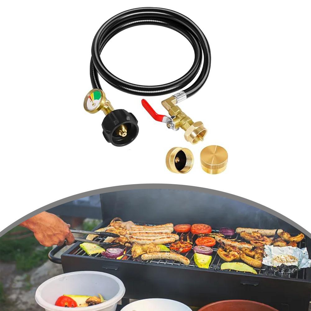 Propane Hose Pressure Gauge As Picture Propane Refill Adapter Integrated Pressure Gauge Reliable Propane Tool Outdoor Use