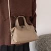 Soft Cow Leather Dumpling Shape Handbag Women's Classic Top-handle Bag Simple Design Single Shoulder Crossbody Bag