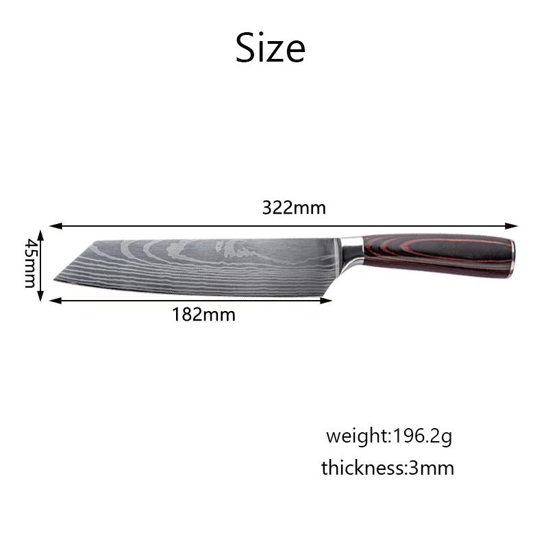 Nóż Szefa Kuchni Stal Nierdzewna Kuchenne Noże do Kości Krojenie Uniwersalny Santoku Tasak do Mięsa