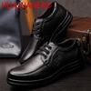 New High Quality Genuine Leather Shoes Men Flats Fashion Men's Casual Shoes Brand Man Soft Comfortable Lace Up Black