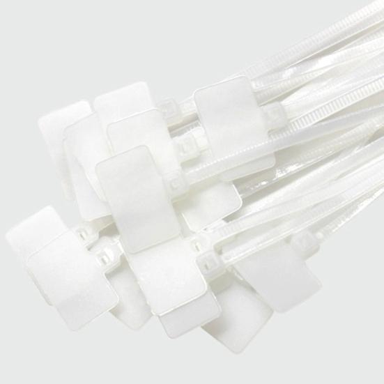100 Pezzi Fascette per Cavi Marcatore in Nylon Autobloccanti Etichette a Zip con Etichetta Scrivibile per Organizzazione Cavi Elettrici di Rete Ethernet