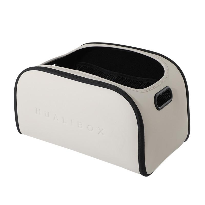 New Luxury Leather Multi-functional Car Storage Box, Passenger Side Large Opening Storage Box, Large Capacity Trunk Organizer