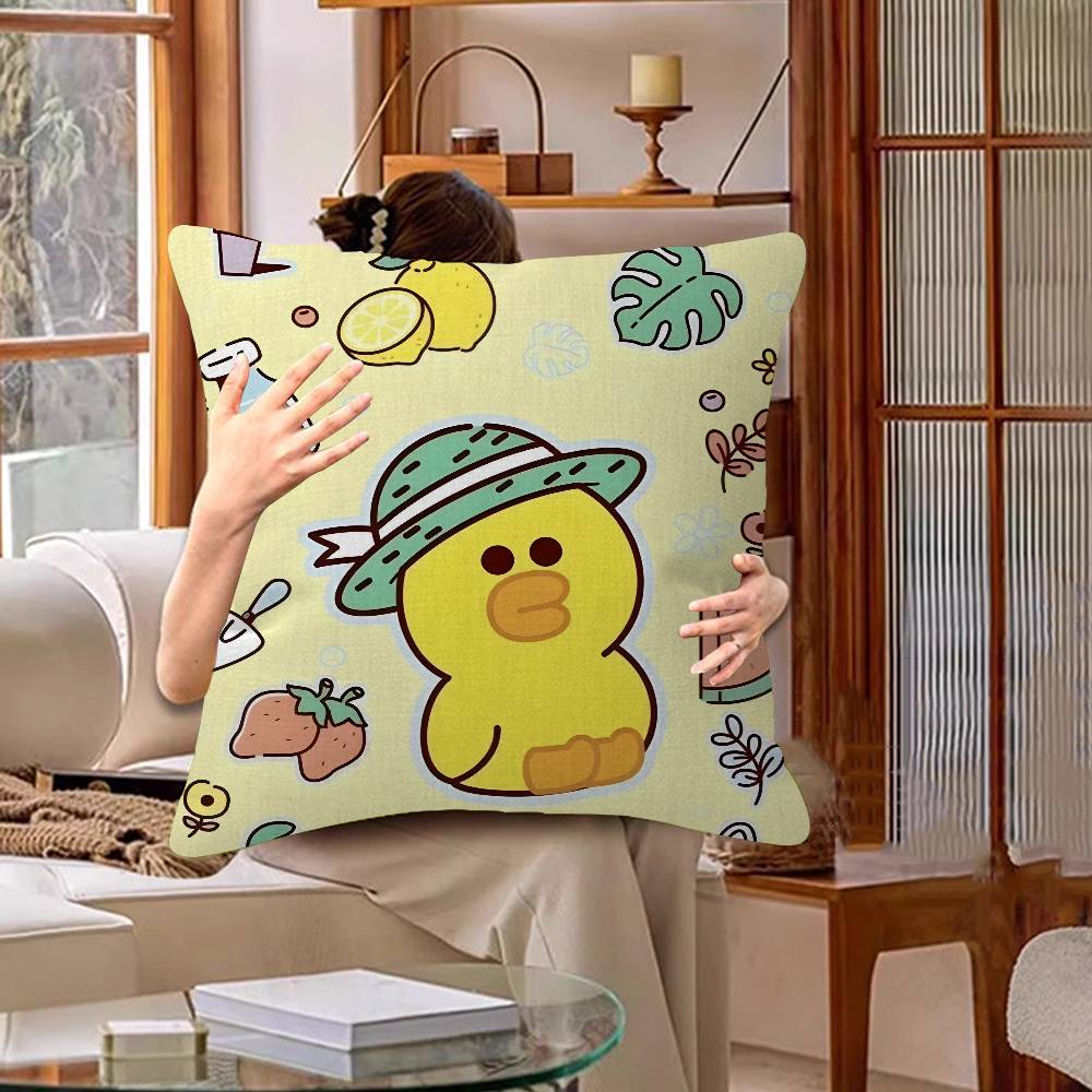Cute Cartoon Art Duck Pillow Gift Home Office Decoration Bedroom Sofa Car Cushion Cover case 45x45