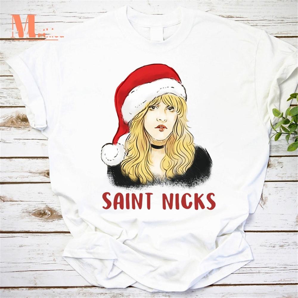 Stevie Nicks Santa Hat Christmas T Shirt White Unisex T-Shirt XXL