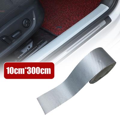 Silber Weiß Blau 10*300cm Universal 3D Carbon Faser Film Auto Aufkleber Tür Wasserdichte Schutz Film Tür Sill Seite Spiegel Band
