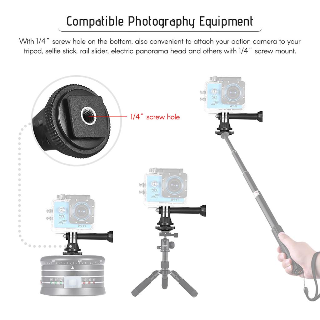 Skrutka na statív k adaptéru pre upevnenie blesku s päticou pre akčné kamery pre GoPro Session, Hero 6 5 4 3+ 3 Akčné kamery pre fotoaparát