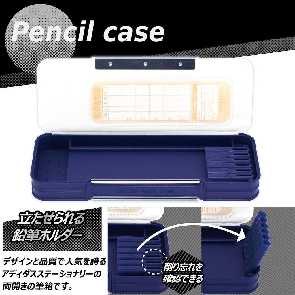 Mitsubishi Pencil Adidas Federmäppchen AI02 Schwarz/Blau P1505BT3