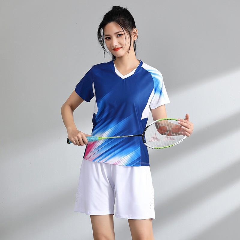 Quick-Dry Breathable Badminton Sport Set Unisex Short Sleeve Top Shorts Tennis Pickleball Running Gym
