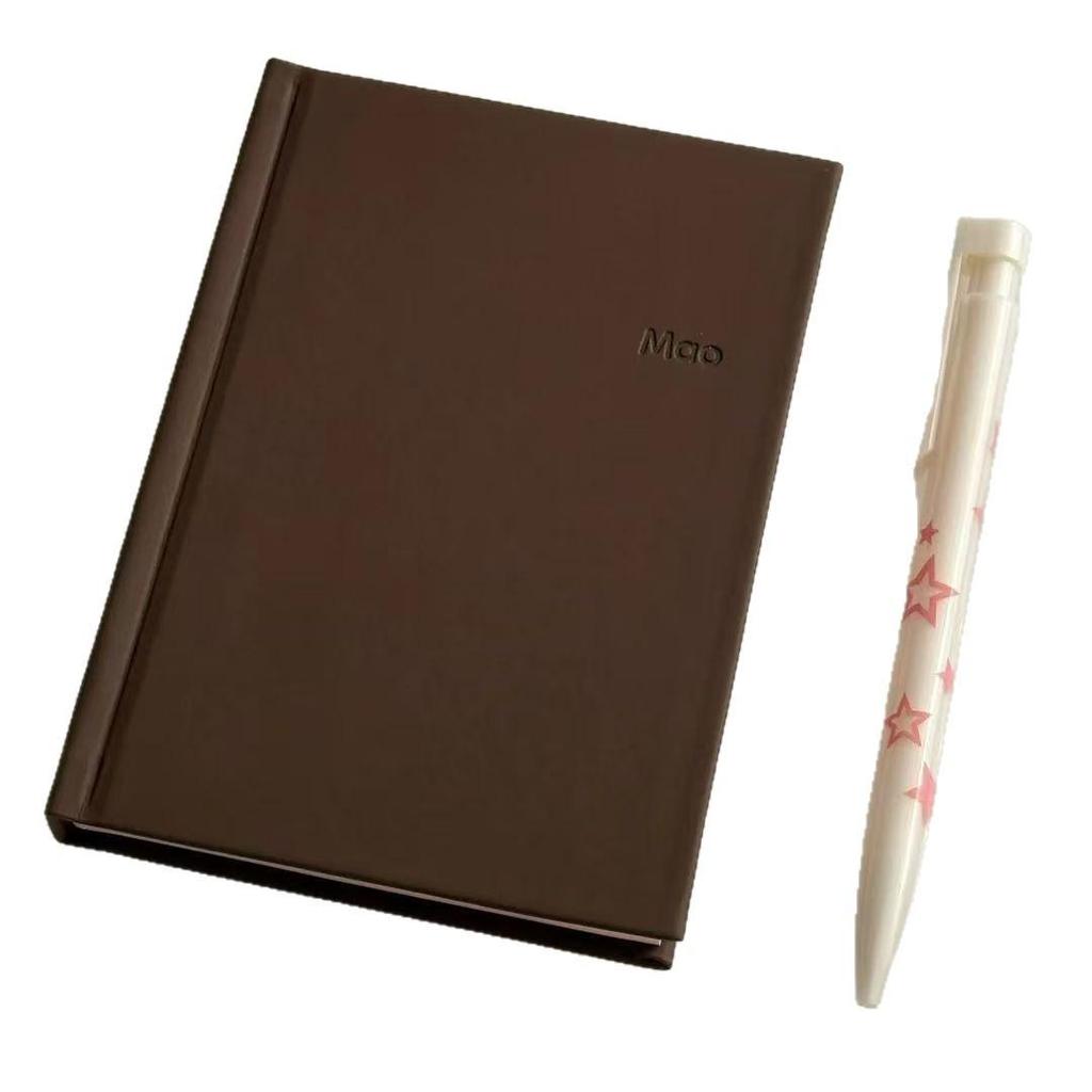 Strawberry Chocolate Hardcover Notebook with Light Purple Inner Pages - Elegant Daily Planner & Diary