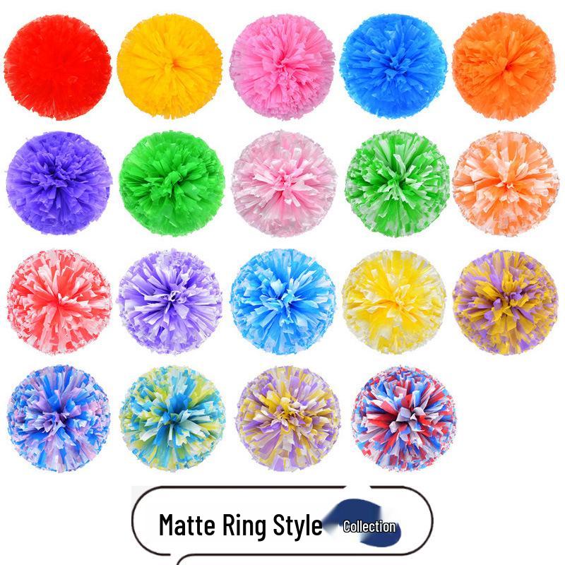 Matte Cheerleading Pom-Poms: Handheld Dance Performance Colored Balls