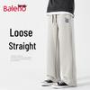 Baleno Men's American Retro Pique Cotton Loose Straight Leg Casual Pants