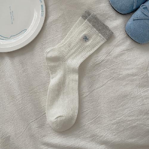 Summer Thin Mesh Breathable Women Socks Bow Embroidery Japanese Kawaii Cute Socks Women Korean Style Girls Cotton Long Socks Sox