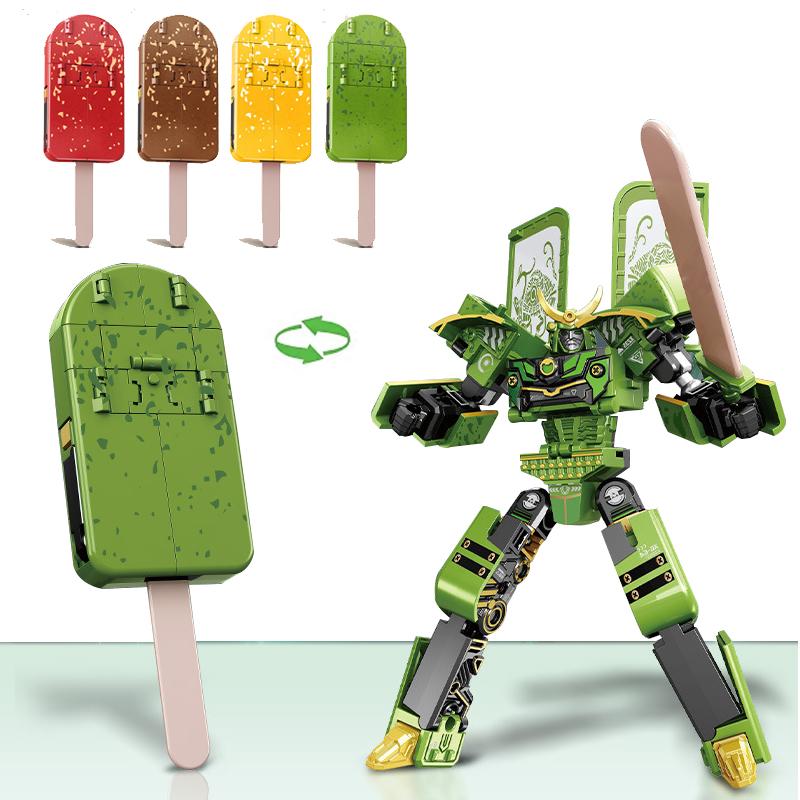 Transforming Toy Ice Cream Warrior Model Boy Educational Toy Children's Robot Warrior Ice Cream Pretend Play