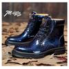 Fashion Genuine Leather Men's Boots Retro Snake Pattern Design Men's Chelsea Boots 2025 New Street Trend Shoes for Men Botas Para Hombre