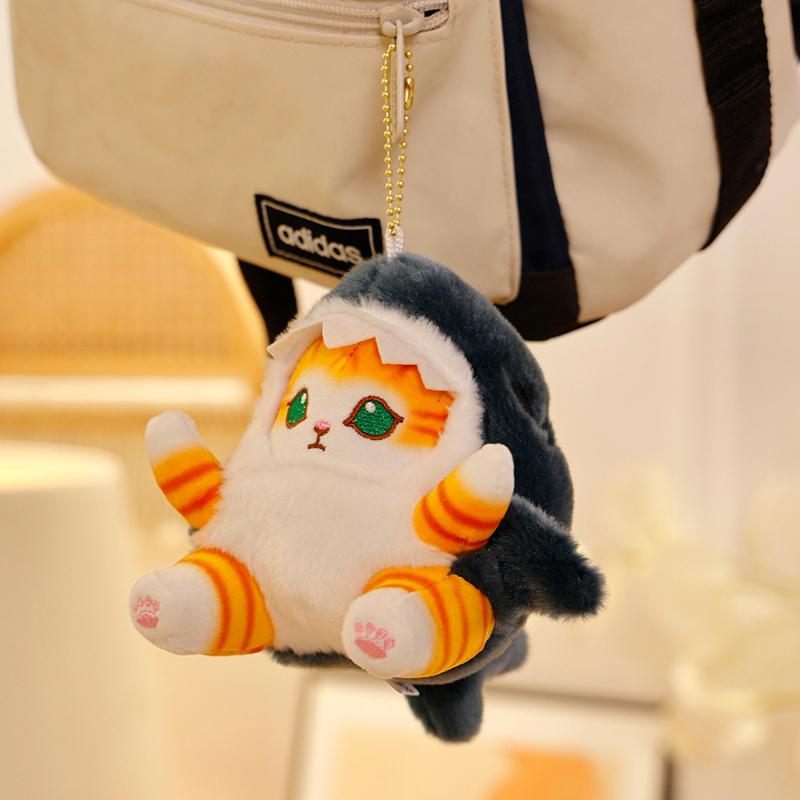 Süßer Hai-Katze Weiche Spielzeuge Plüschtier Anhänger Stofftier Schlüsselanhänger Zimmer Auto Tasche Dekoration Kawaii Schlüsselringe