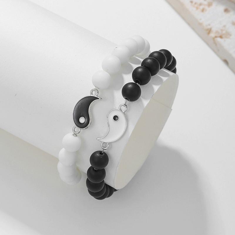 Brățări Tai Chi alb-negru europene și americane pentru cuplu