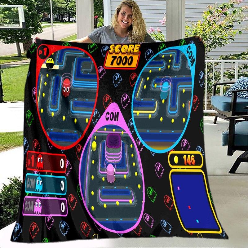 Spelfilt Retrospel Flanellfilt Supermjuk fleece-sängfilt för sovrum Soffa Soffa Tv-filt Gamerfilt
