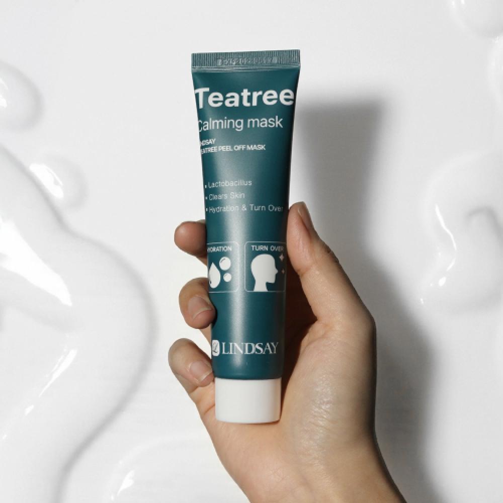 Lindsay Cooling Calming Moisturizing Turnovers Tea Tree Calming Mask Peel Off Pack 70ml+free Pack Brush