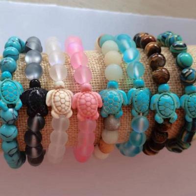 Women's Beaded Turtle Bracelet - Stylish Summer Beach Accessory