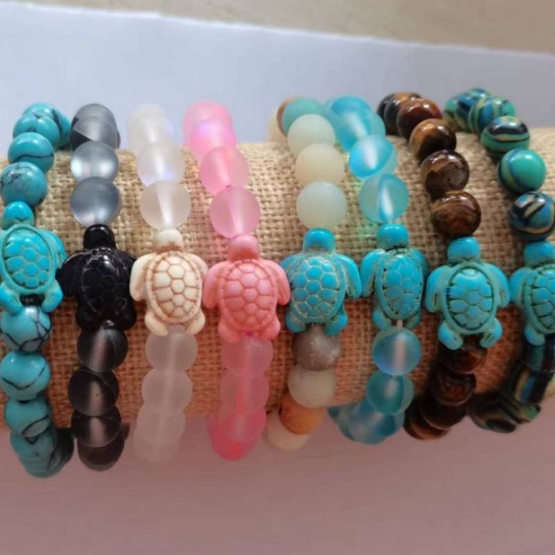 Women's Beaded Turtle Bracelet - Stylish Summer Beach Accessory