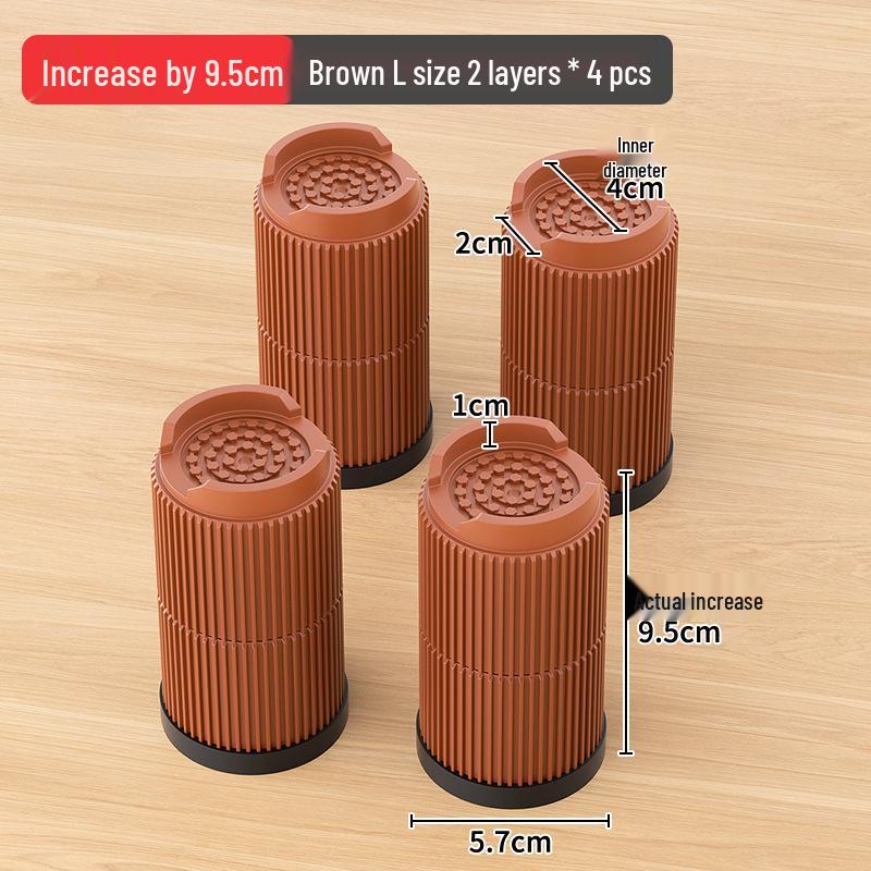 Adjustable Stackable Furniture Riser Pads for Table, Cabinet, and Bed Legs - Moisture-Proof, Strong Load-Bearing Plastic Blocks