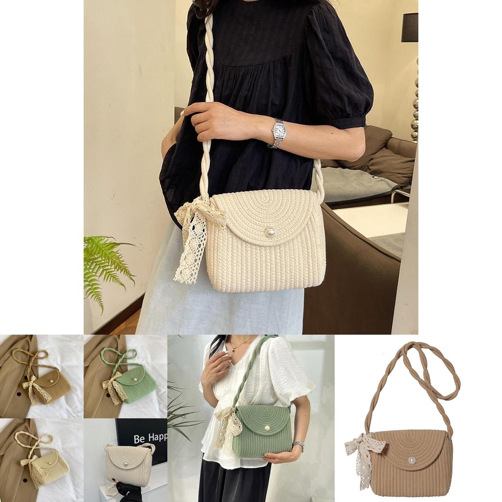 Trendy Ins Style Woven Small Square Bag For Women Casual Street Fashion Accessory