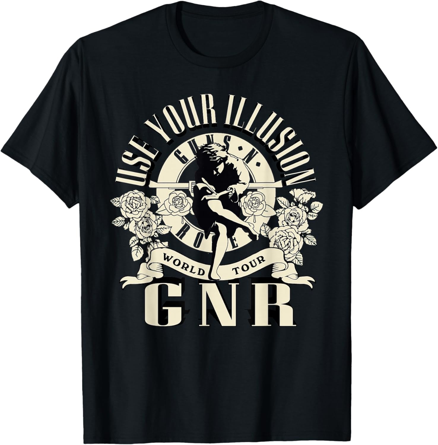 Official Guns N Roses Illusion World Tour T-Shirt S разноцветный
