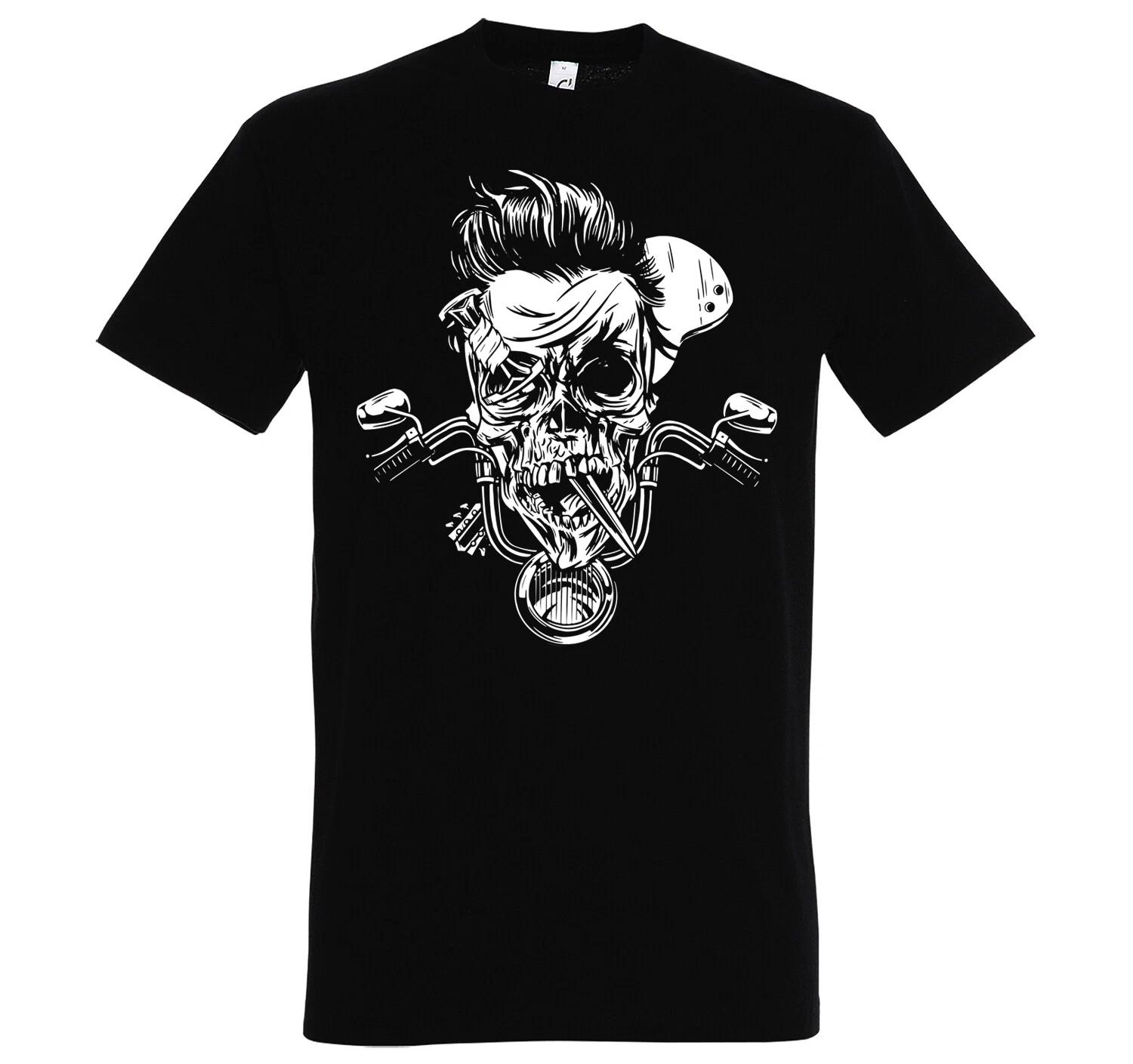 Youth Designz Biker Skull Zombie Mens T-Shirt Logo Print Zombie Skull Cool 2XL