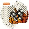 4/ 6pcs Polka Dot Pumpkin Plaid Bow Halloween Placemats 12x18 Inch Table Mats for Kitchen Dining Party Home Decorr
