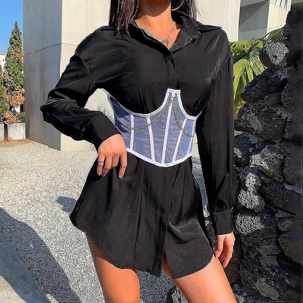 Transparent Chest Corset With Transparent Mesh Support For Women - DD