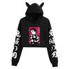 Demon Slayer Japanese Anime Cat-Themed Women's Two-Piece Crop Top & Shorts Set