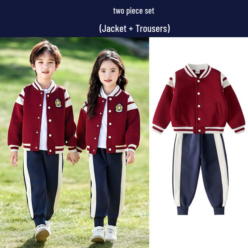 Children's Autumn & Winter Windbreaker Set: School & Kindergarten Uniform, 3-Piece Sportswear.