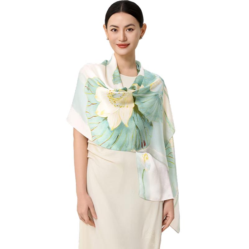 Shanghai Story 100% Mulberry Silk Printed Scarf 170x50cm